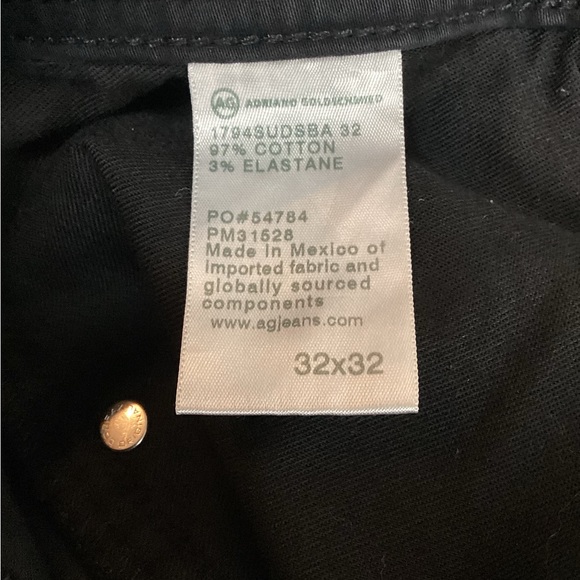 AG Adriano Goldschmied Tellis Jeans Mens Black Cropped Inseam 25” - Picture 8 of 9